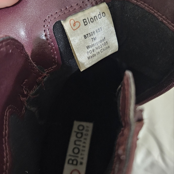 Blondo maroon low wedge winter boots size 7 - Picture 5 of 8